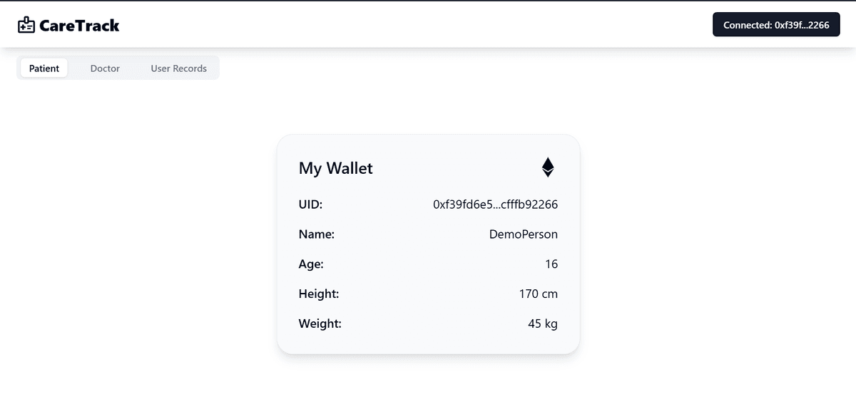 CareTrack: Decentralized Healthcare system
